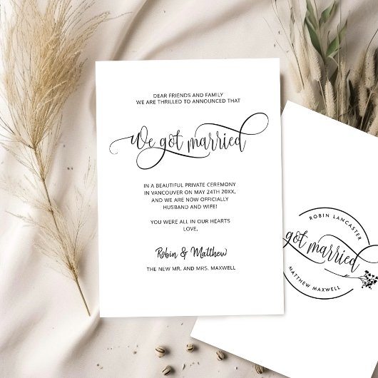 得エレガント結婚した結婚したI 案内状