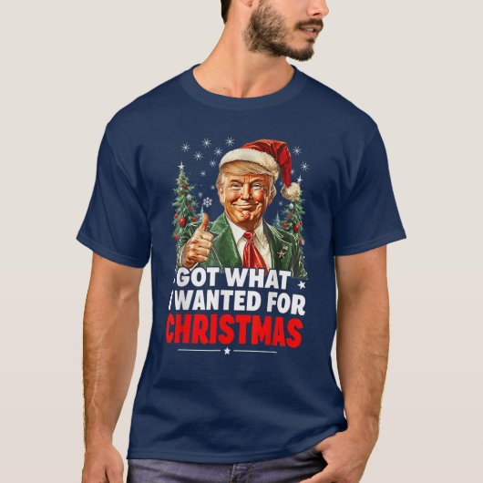 得クリスマスに欲しかった物 – トランプクリスマス Tシャツ (正面)