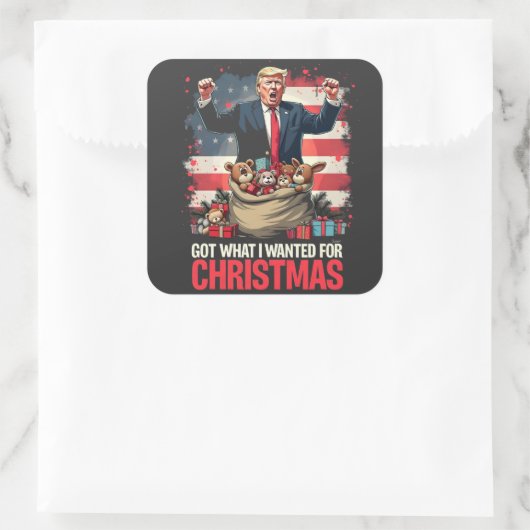 得クリスマストランプサンタ スクエアシール (バッグ)