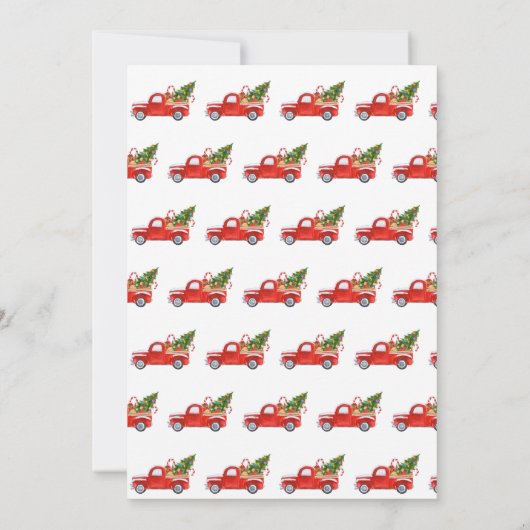 得クリスマス素朴ヴィンテージレッドトラックパーティー 招待状 (裏面)