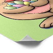 得卵?かわいい&イースターおもしろいのバニー漫画 ポスター (角)