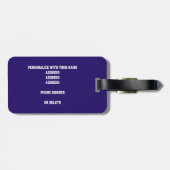 得女の子紫グレーバレーボールチームカラー ラゲッジタグ (裏面横)