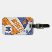得女子バレーボール青オレンジチームカラー ラゲッジタグ (正面横)