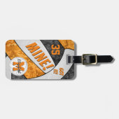 得女子バレーボール黒オレンジチームカラー ラゲッジタグ (正面横)