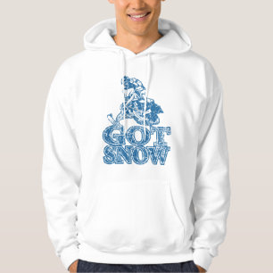 得雪動揺して青い パーカ
