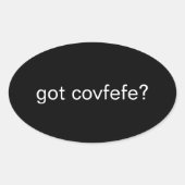 得食べ?#covfefeトランプ文字ミーム社長 楕円形シール (正面)
