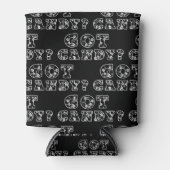 得飴？白黒スカルハロウィーン 缶クーラー (正面)