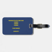 得!ガールズブルー金ゴールドバレーボールチームのギフト ラゲッジタグ (裏面横)