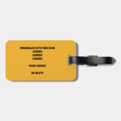 得！ゴールデンガーリーオレンジwゼブラバレーボール ラゲッジタグ (裏面横)