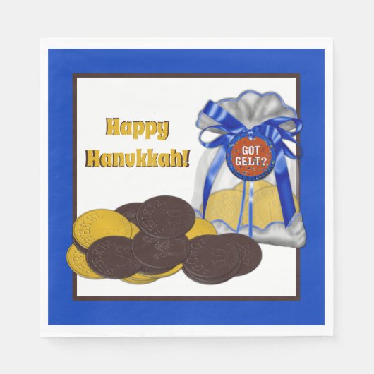 得 – ジェルト – チョコレート – コイングルーピング – ブルー –  スタンダードランチョンナプキン (正面)