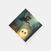 得You - Halloween Cat and幽霊 スタンダードカクテルナプキン (角)