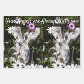 御使いたちは紫の花のフローラ ラッピングペーパーシート (正面3)