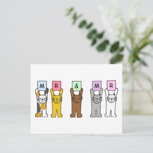 御夫妻の結婚おめでとう ポストカード (スタンド正面)