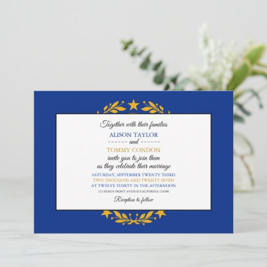 御影石の州旗、ニューハンプシャー州旗結婚。 招待状 (スタンド正面)