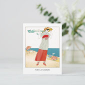 御所フランスのアールデコファッションイラストレーション ポストカード (スタンド正面)