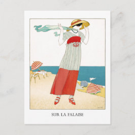 御所フランスのアールデコファッションイラストレーション ポストカード