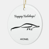 御曹司FR-Sのフェイクなカーボンとの黒いシルエットのロゴ セラミックオーナメント (左)