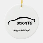 御曹司TCの黒いシルエットのクリスマスのオーナメント セラミックオーナメント (正面)