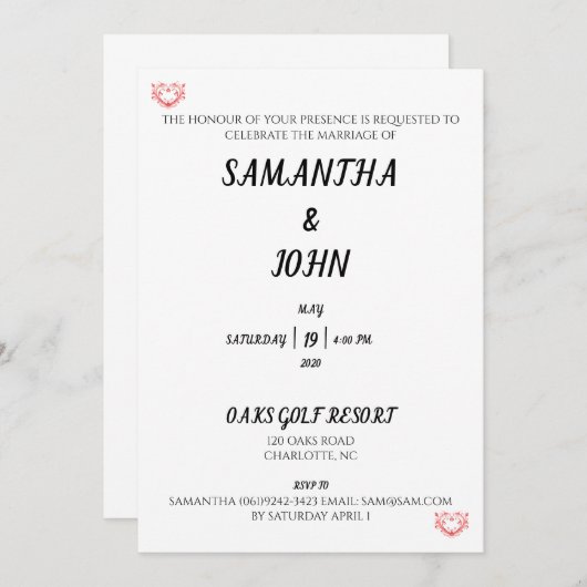 御臨席の儀 招待状 (正面/裏面)