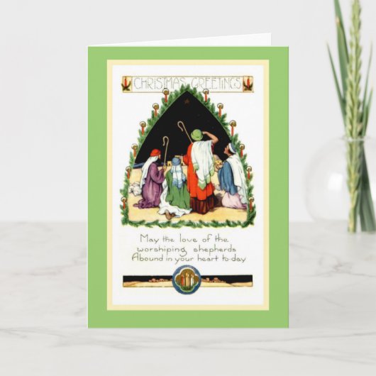 復元されたアールヌーボークリスマスシェパード シーズンカード (正面)