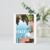 復元されたイタリアのヴィンテージ旅行ポスター ポストカード (スタンド正面)