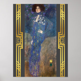 復元されたクリムトエミリーアールヌーボー絵画ズ ポスター