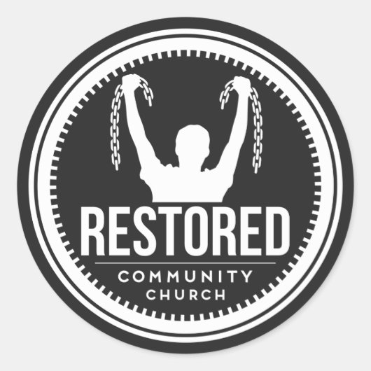 復元されたステッカー(チェーンの切断) ラウンドシール (正面)