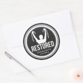 復元されたステッカー(チェーンの切断) ラウンドシール (封筒)