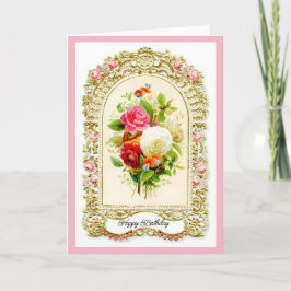 復元されたピンクのヴィンテージスタイル誕生日カード カード