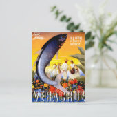 復元されたベラクルス メキシコ ヴィンテージ トラベル ポスター ポストカード (スタンド正面)