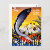 復元されたベラクルス メキシコ ヴィンテージ トラベル ポスター ポストカード (正面/裏面)