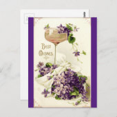 復元されたヴィンテージ紫最高ののウィッシュ ポストカード (正面/裏面)