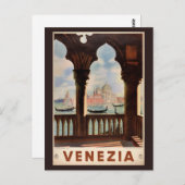 復元されたヴェネツィア ヴィンテージポスター ポストカード (正面/裏面)