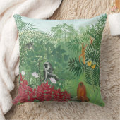 復元カラーアンリルソーモンキージャングルアート クッション (ブランケット)