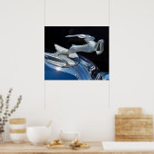 復元ヴィンテージ車のフードオーナメント ポスター (キッチン)