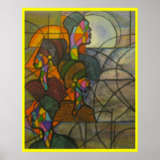 "復元"水色プリント ポスター