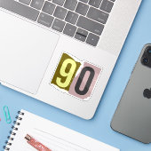 復刻ナンバー・マガジン風ロゴ 90 シール (ノートパソコンとiPhone)