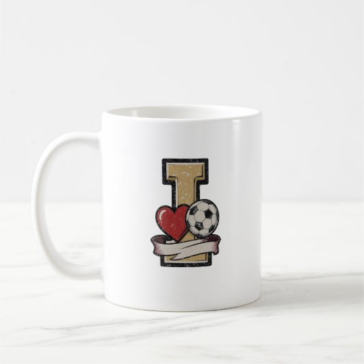 復古サッカー マグカップ I Love Soccer (左)