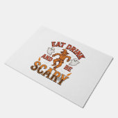 復古ハロウィンTシャツデザイン　食べて飲んでハロウィンを楽しもう ドアマット (アングル)