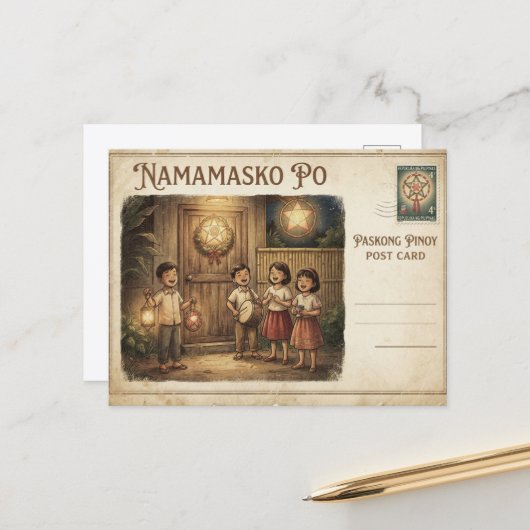 復古ポストカード Namamasko Po シーズンポストカード (正面/裏面インサイチュ)