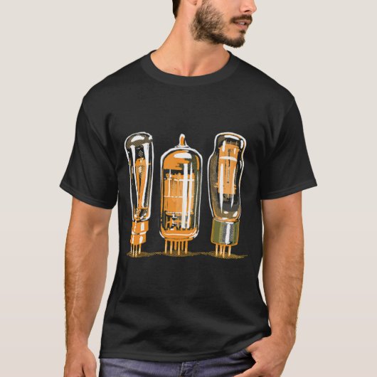 復古調ステレオアンプ真空管 Tシャツ (正面)