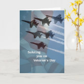 復員軍人の日のブルーエンジェルの挨拶 カード (黄色い花)