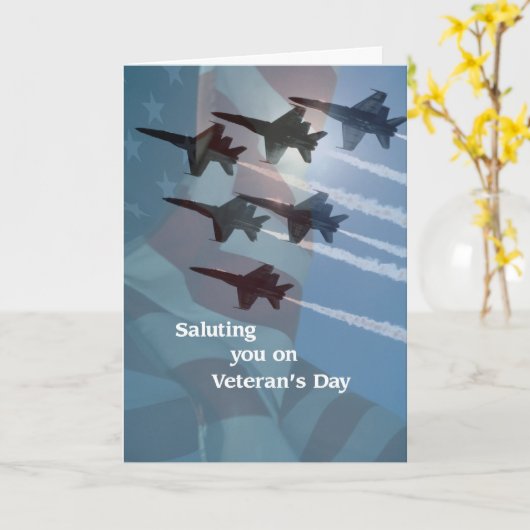 復員軍人の日のブルーエンジェルの挨拶 カード (黄色い花)