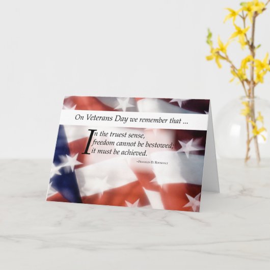 復員軍人の日の自由の旗 カード (黄色い花)