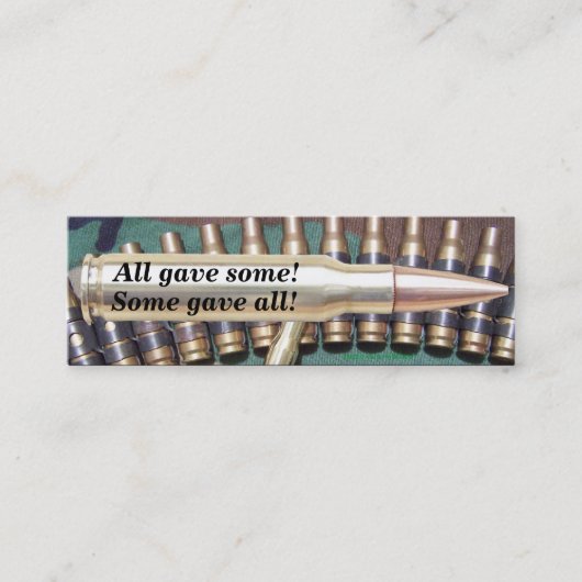 復員軍人の日の軍隊の軍の弾丸のbookmarkerのvfw スキニー名刺 (正面)