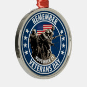 復員軍人の日を覚えて下さい メタルオーナメント (右)