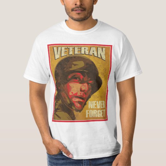復員軍人の日-退役軍人-は決して忘れません Tシャツ (正面)