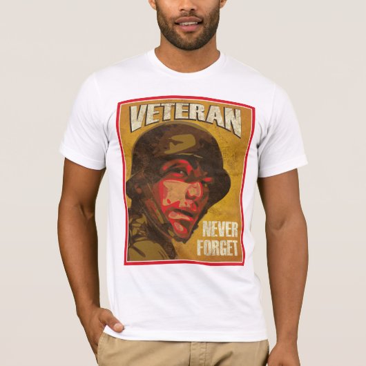 復員軍人の日-退役軍人-は決して忘れません Tシャツ (正面)