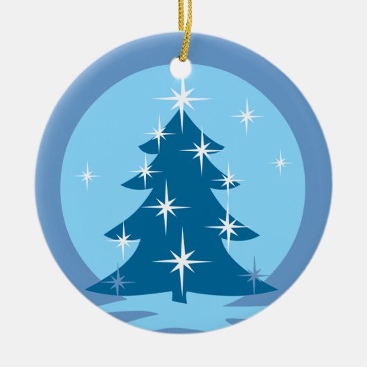 復水オーナメント雪の木飾り セラミックオーナメント (正面)