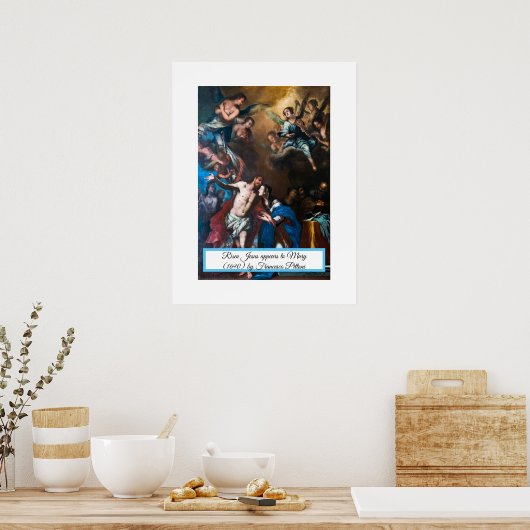 復活したイエスはマリアに現れる ポスター (キッチン)